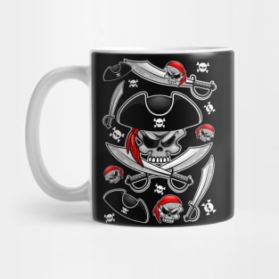 Skull Pirate Captain with Crossed Sabers Mug